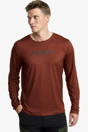 RevolutionRace Mission Logo Long-sleeved T-shirt Męskie Fired Brick