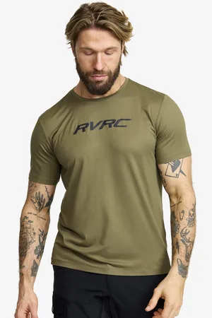 RevolutionRace Mission Logo T-shirt Męskie Burnt Olive