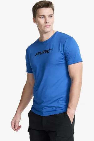RevolutionRace Mission Logo Slim Fit T-shirt Męskie Classic Blue