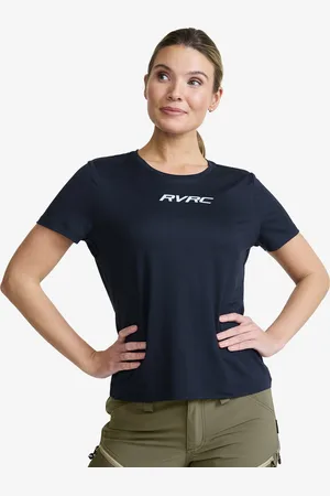 RevolutionRace Mission Logo T-shirt Damskie Navy/Cool Blue