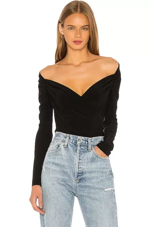 Norma Kamali Long Sleeve Sweetheart Blouse
