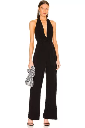 Norma Kamali Halter Wrap Straight Leg Jumpsuit