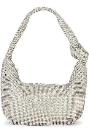 Olga Berg Jessica Soft Crystal Mesh Croissant Bag