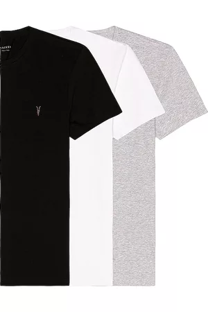 AllSaints Tonic SS Crew 3 Pack Optic Black & Grey