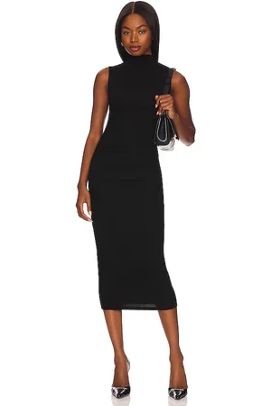 ENZA COSTA Silk Knit Sleeveless Twist Midi Dress