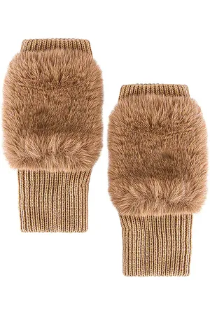 JOCELYN Texty Time Faux Fur Mittens