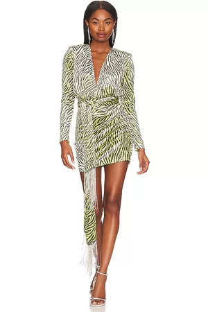 Bronx and Banco Kobieta Sukienki mini - Rhianna Velvet Mini Dress & Metal Fringe Belt in - Green. Size L (also in M, S, XL, XS).