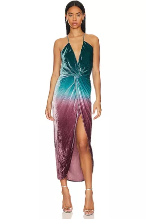 Young, Fabulous & Broke Siren Slip Velvet Dress in - Blue. Size L (also in M, S, XS).