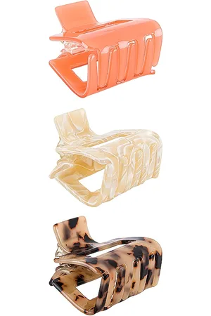 petit moments Roxanne Hair Clip Set in Smooth Tortoise Marble & Peach - Ivory. Size all.