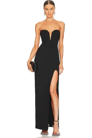 Nicholas Tena Deep V Sweetheart Strapless Gown