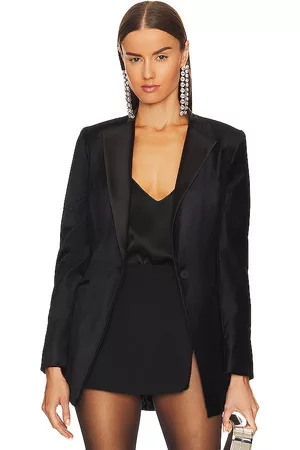 AllSaints Sofia Velvet Blazer in - Black. Size 0 (also in 10, 4, 6, 8).