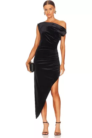 Norma Kamali Drop Shoulder Side Drape Gown
