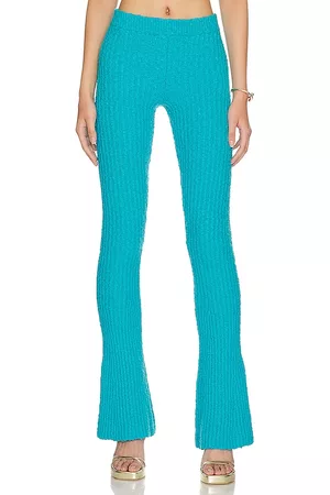NBD Kobieta Spodnie - Tara Boucle Knit Pant in - Blue. Size L (also in XS, S, M).