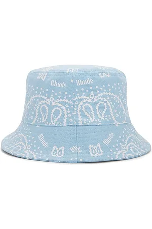 Rhude Bandana Canvas Bucket Hat in - Blue. Size all.