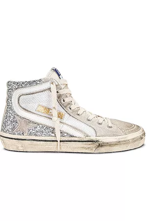 Golden Goose Slide Sneaker Silver White & Marble