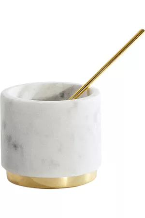 HAWKINS NEW YORK Simple Marble and Brass Sugar Pinch Pot