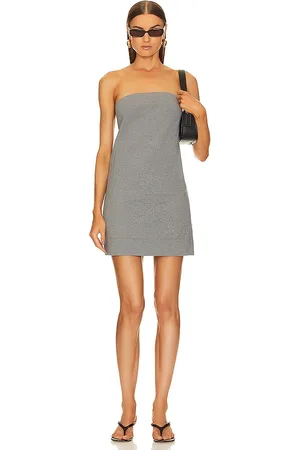 Norma Kamali Strapless Tailored Terry Mini Dress
