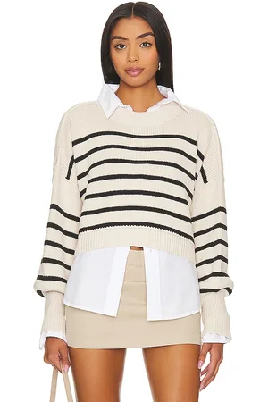 Free People Stripe Easy Street Crop Sweater