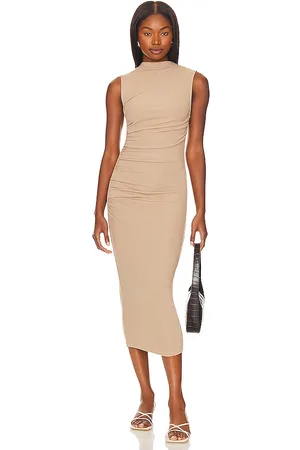 ENZA COSTA Silk Knit Sleeveless Twist Midi Dress