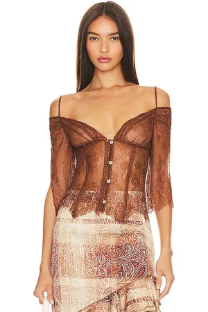 KIM SHUI Lace Off Shoulder Top