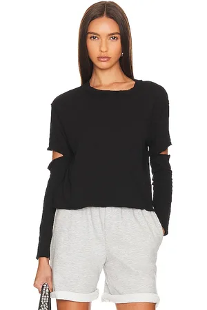 Bobi Elbow Cut Long Sleeve Top