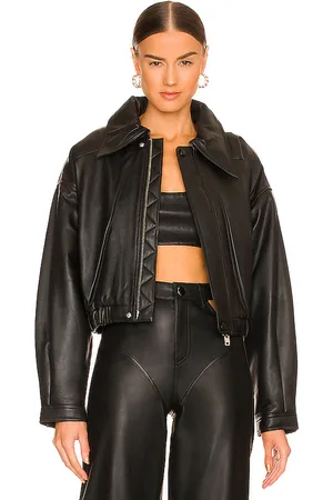 Camila Coelho Raven Leather Jacket