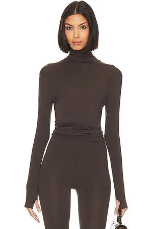 Norma Kamali Slim Fit Long Sleeve Turtle Top