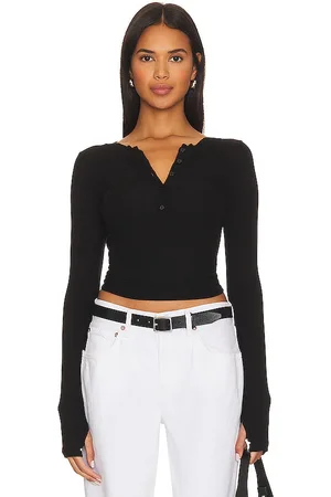 ENZA COSTA Rib Baseball Henley