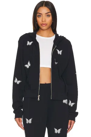 LAUREN MOSHI Lachelle Crop Zip Up Hoodie