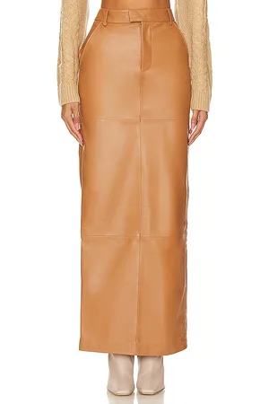Camila Coelho Anabella Leather Maxi Skirt