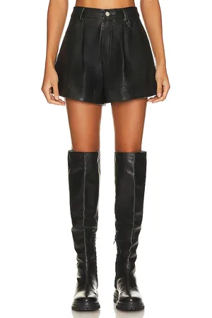 WeWoreWhat Faux Leather Cuffed Short
