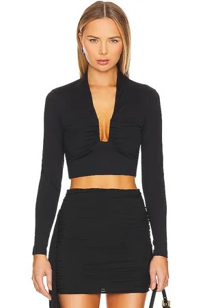 Susana Monaco Square Wire Long Sleeve Top
