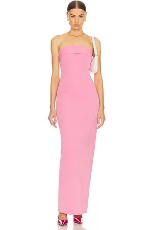 Helsa Tech Gabardine Long Strapless Dress