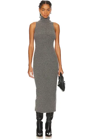 ENZA COSTA Rib Sleeveless Turtleneck Sweater Dress