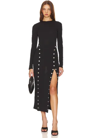 FLEUR DU MAL Midi Dress With Side Snaps