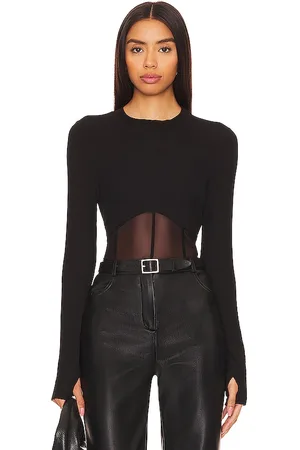 Michael Lauren Danton Rib Mesh Corset Top