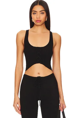 Camila Coelho Artemis Lace Up Knit Top