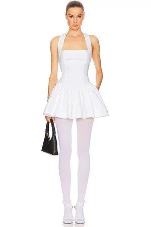 Helsa Faille Halter Mini Dress