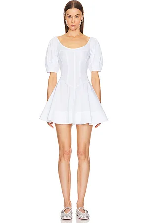 Helsa Poplin Sculptural Mini Dress