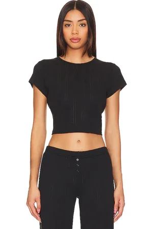 Cou Cou Intimates The Cropped Baby Tee Black