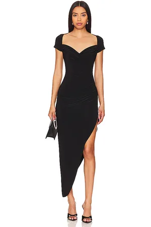 Norma Kamali Cap Sleeve Sweetheart Side Drape Gown