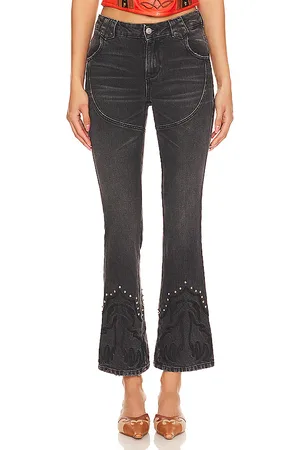 Understated Leather Western Stretch Jeans
