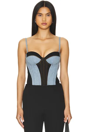 FLEUR DU MAL Two Toned Denim Bustier