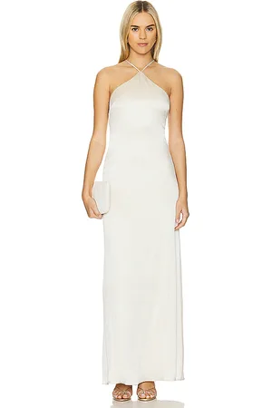 LINE & DOT Glossy Halter Maxi Dress