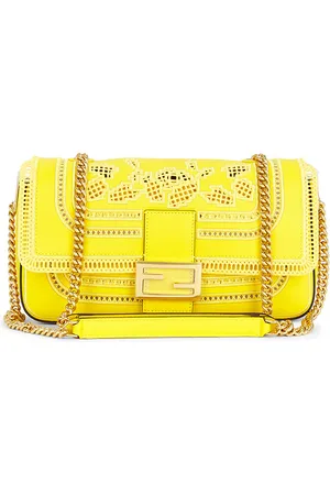 SIEDRES Fendi Lace Embroidered Baguette Shoulder Bag
