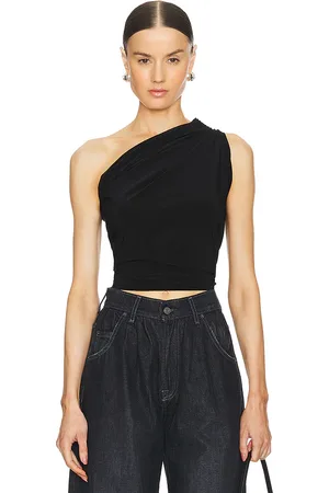 Norma Kamali One Shoulder Peasant Top