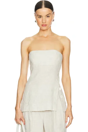 GRLFRND Linen Strapless Tunic Top