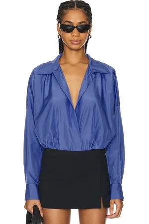 Norma Kamali Super Oversized Boyfriend Shirt Bodysuit