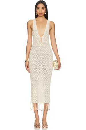 Camila Coelho Abeni Keyhole Midi Knit Dress
