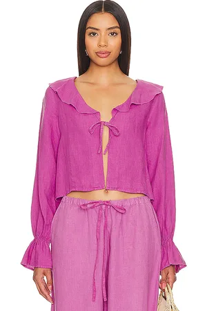 Nation LTD Camila Ruffle Tie Front Top